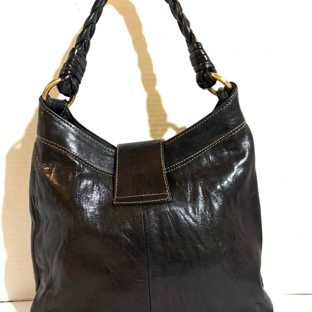 Black Leather Hobo Bag